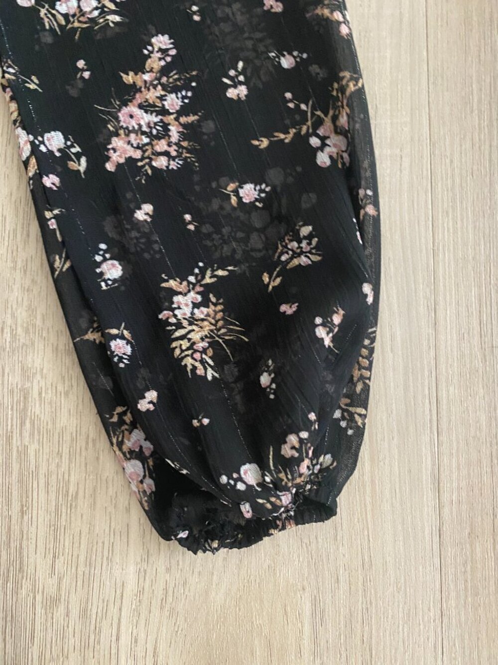 Trixxi Floral Mini Dress XXS | Sheer Sleeve V-Neck Fit & Flare Boho Romantic - Picture 7 of 8